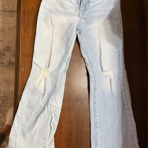 Old Navy Light Blue Distressed Flare Jeans